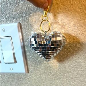 Sofiest Designs Disco Heart Keychain, Ornament, Purse Flair.
